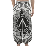 Black And White Spartan Warrior Print Lantern Pants