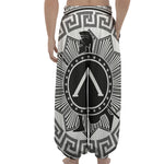 Black And White Spartan Warrior Print Lantern Pants