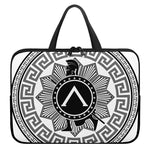Black And White Spartan Warrior Print Laptop Sleeve With Handle