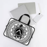 Black And White Spartan Warrior Print Laptop Sleeve With Handle