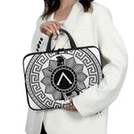 Black And White Spartan Warrior Print Laptop Sleeve With Handle