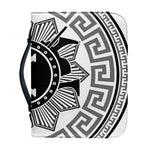 Black And White Spartan Warrior Print Leather Bible Cover