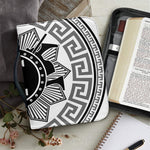 Black And White Spartan Warrior Print Leather Bible Cover