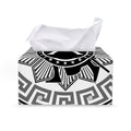 Black And White Spartan Warrior Print Leather Tissue Box Cover