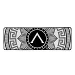 Black And White Spartan Warrior Print Long Kitchen Mat