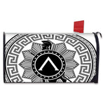 Black And White Spartan Warrior Print Mailbox Cover