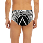 Black And White Spartan Warrior Print Men's Briefs