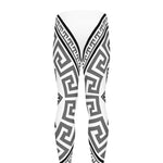 Black And White Spartan Warrior Print Men's leggings