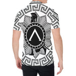 Black And White Spartan Warrior Print Men's Shirt