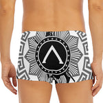 Black And White Spartan Warrior Print Men's Short Boxer Briefs