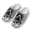 Black And White Spartan Warrior Print Mesh Casual Shoes