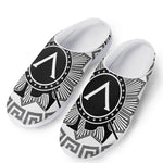 Black And White Spartan Warrior Print Mesh Casual Shoes