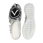 Black And White Spartan Warrior Print Mesh Casual Shoes