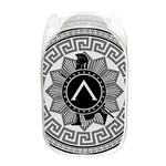 Black And White Spartan Warrior Print Mesh Laundry Hamper