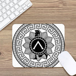 Black And White Spartan Warrior Print Mouse Pad