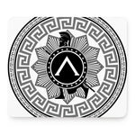 Black And White Spartan Warrior Print Mouse Pad