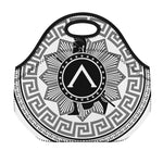 Black And White Spartan Warrior Print Neoprene Lunch Bag