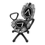 Black And White Spartan Warrior Print Office Chair Cover