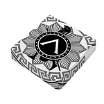 Black And White Spartan Warrior Print Outdoor Seat Cushion Cover