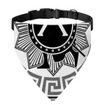 Black And White Spartan Warrior Print Over The Collar Dog Bandana