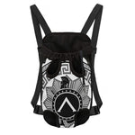 Black And White Spartan Warrior Print Pet Carrier Backpack