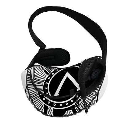 Black And White Spartan Warrior Print Pet Sling Carrier