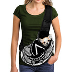 Black And White Spartan Warrior Print Pet Sling Carrier