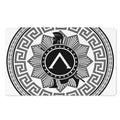 Black And White Spartan Warrior Print Polyester Doormat