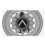 Black And White Spartan Warrior Print Polyester Doormat