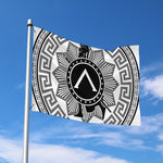 Black And White Spartan Warrior Print Polyester Flag