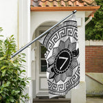Black And White Spartan Warrior Print Polyester Flag