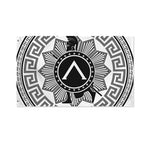 Black And White Spartan Warrior Print Polyester Flag