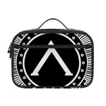 Black And White Spartan Warrior Print Portable Lunch Bag