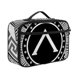 Black And White Spartan Warrior Print Portable Lunch Bag