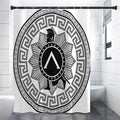 Black And White Spartan Warrior Print Premium Shower Curtain