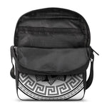 Black And White Spartan Warrior Print Rectangular Crossbody Bag