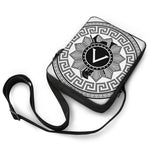 Black And White Spartan Warrior Print Rectangular Crossbody Bag