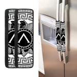 Black And White Spartan Warrior Print Refrigerator Handle Covers