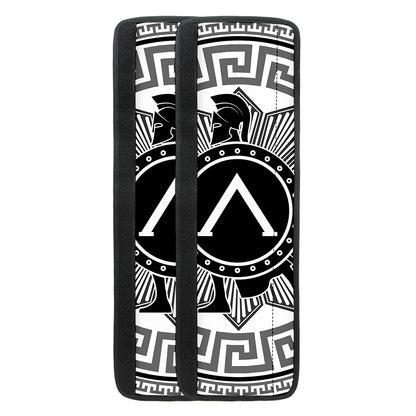 Black And White Spartan Warrior Print Refrigerator Handle Covers