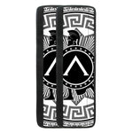 Black And White Spartan Warrior Print Refrigerator Handle Covers