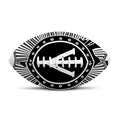 Black And White Spartan Warrior Print Rugby Ball