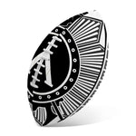 Black And White Spartan Warrior Print Rugby Ball