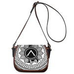 Black And White Spartan Warrior Print Saddle Bag