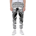 Black And White Spartan Warrior Print Joggers