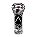 Black And White Spartan Warrior Print Single Neoprene Wine Tote