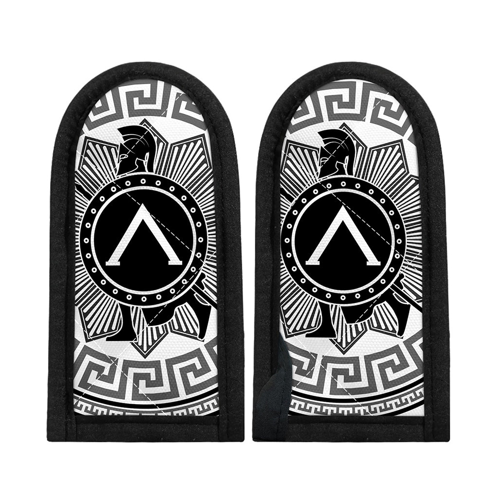 Black And White Spartan Warrior Print Skillet Handle Cover