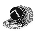Black And White Spartan Warrior Print Snapback Cap