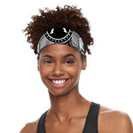 Black And White Spartan Warrior Print Sports Headband