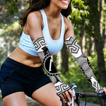 Black And White Spartan Warrior Print Sun Protection Arm Sleeves