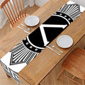 Black And White Spartan Warrior Print Table Runner
